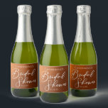 Rustic Burnt Orange Bridal Shower Custom Mini<br><div class="desc">This rustic burnt orange bridal shower mini champagne label features beautiful white typography for an autumn party featuring boho colors for a fall wedding. Minimalist white typography for a bohemian bride.</div>