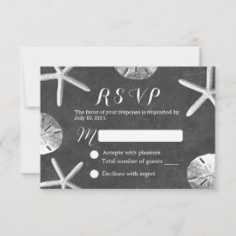 Rustic Chalkboard Beach Wedding RSVP