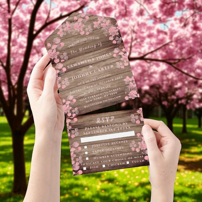 Rustic Cherry Blossom Japonês Flores Madeira Sakur (Criador carregado)