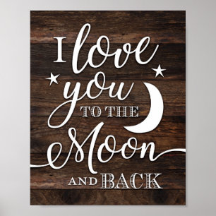 Rustic Chic te ama até a lua e Impressão de trás