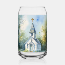 Rustic Church Path in Wildflower Meadow