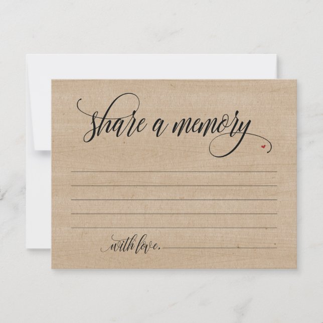 Rustic Compartilha Uma Simpatia De Memória, Cartão (Frente)