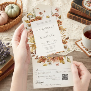 Rustic Cottage Core Fall Wildflower Cream Código Q