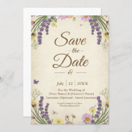 Rustic Cottagecore Salve o Cartão de Data