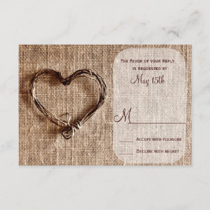 Rustic Country Burlap Twine Hearding RSVP