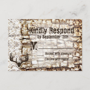 Rustic Country Camo Hunting Antlers Casando RSVP