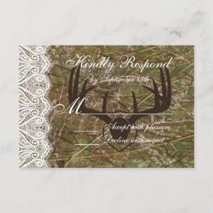 Rustic Country Camo Hunting Antlers Casando RSVP