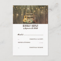 Rustic Country Cowboy Boots RSVP de Casamento