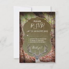 Rustic Country Deer Hunter Wedding RSVP