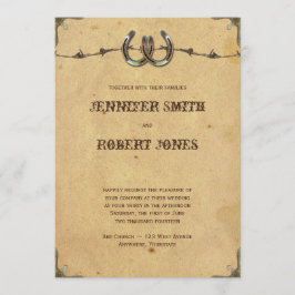 Rustic Country Horsferes Convite Para Casamento