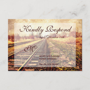 Rustic Country Railroad Tracks com Cartões RSVP de