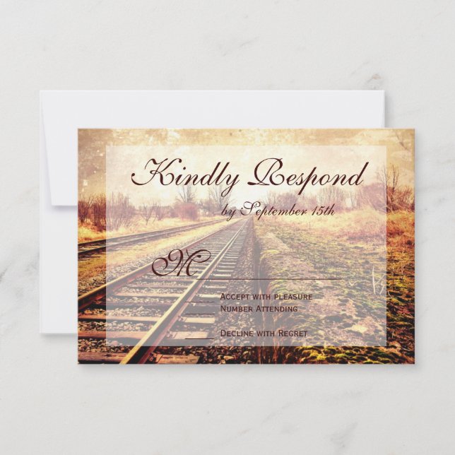 Rustic Country Railroad Tracks com Cartões RSVP de (Frente)