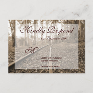 Rustic Country Railroad Tracks com Cartões RSVP de