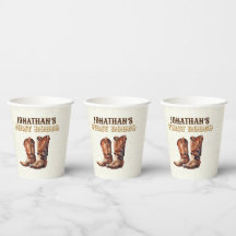 Rustic Cowboy Boots 1rua Rodeo Aniversário Cups