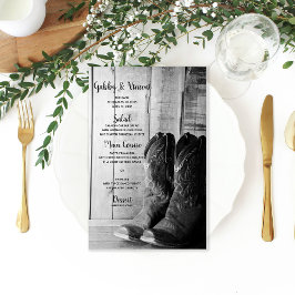 Rustic Cowboy Boots Country Western WedMenu