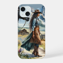 Rustic Cowgirl and Horse Personalizado
