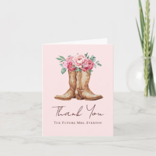 Rustic Cowgirl Rosa Floral Noiva Agradecimento