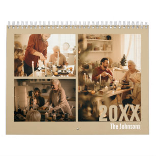 Rustic Crie seu próprio calendário de fotos da fam