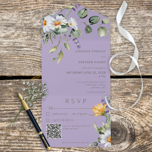 Rustic Daisy & Lavanda Floral Purple Code