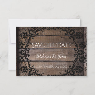 Rustic Damask Floral Salvar o Anúncio de Data
