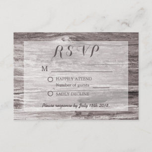 Rustic Driftwood Background Weding RSVP