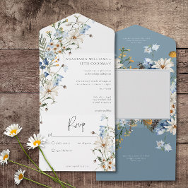 Rustic Dusty Blue Selvagens e Visitas Sem Janto
