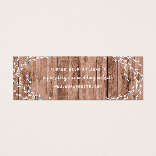 Rustic Dusty BlueBerry website de casamento rsvp (Frente)