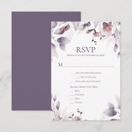 Rustic Dusty Purple Mauve Rosa Floral RSVP
