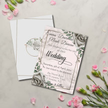 Rustic Dusty White Rose Flowers Convite De Casamen