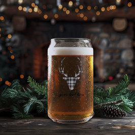 Rustic Elegant Personalized Deer Beer Can Glass