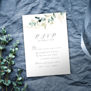 Rustic eucaliptus greenery boho casamento RSVP