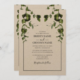 Rustic Eucalyptus Deixa Convites De Casamento