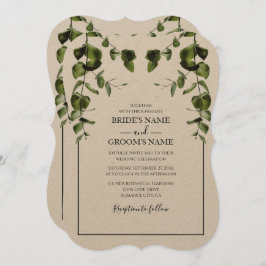 Rustic Eucalyptus Deixa Convites De Casamento