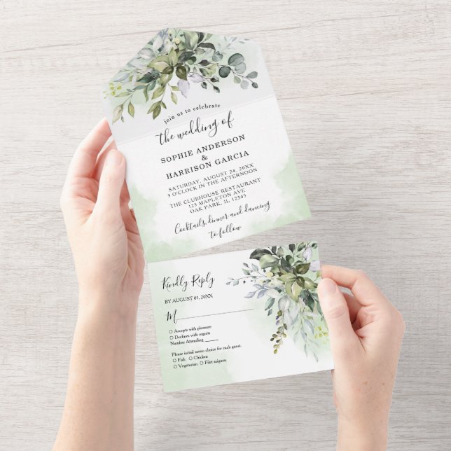 Rustic Eucalyptus Greenery Casamento Suculento Tud (Tearaway)