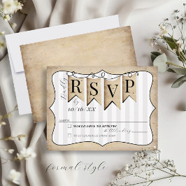 Rustic Faith Hope Ama Cartão RSVP de Casamento Cri