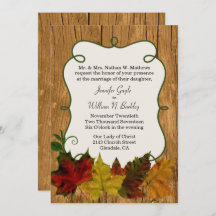 Rustic Fall Deixa Convite De Casamento