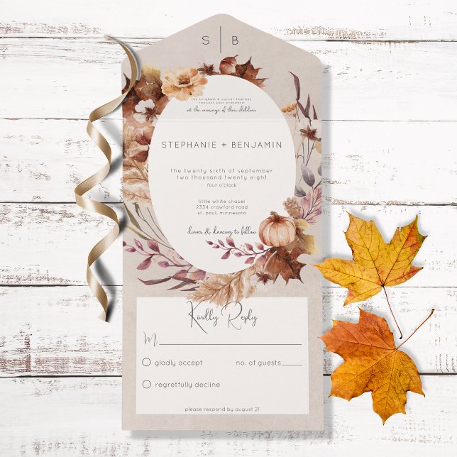 Rustic Fall Floral e Sai Sem Janto (Criador carregado)