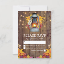 Rustic Fall Lights Autumn Deixa RSVP Casamento
