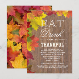 Rustic Fall Old Wood Barn Convite para Ação de Gra
