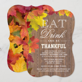 Rustic Fall Old Wood Barn Convite para Ação de Gra