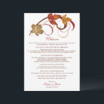 Rustic Falling Deixa O Cartão De Boas-Vindas De Ca<br><div class="desc">Elegante design do cartão de casamento. A nossa papelaria de casamento "Falling Leaves" apresenta folhagem de outono saturada e espirais de rolagem. As cores incluem laranja,  cobre,  marrom,  vermelho e ouro.</div>