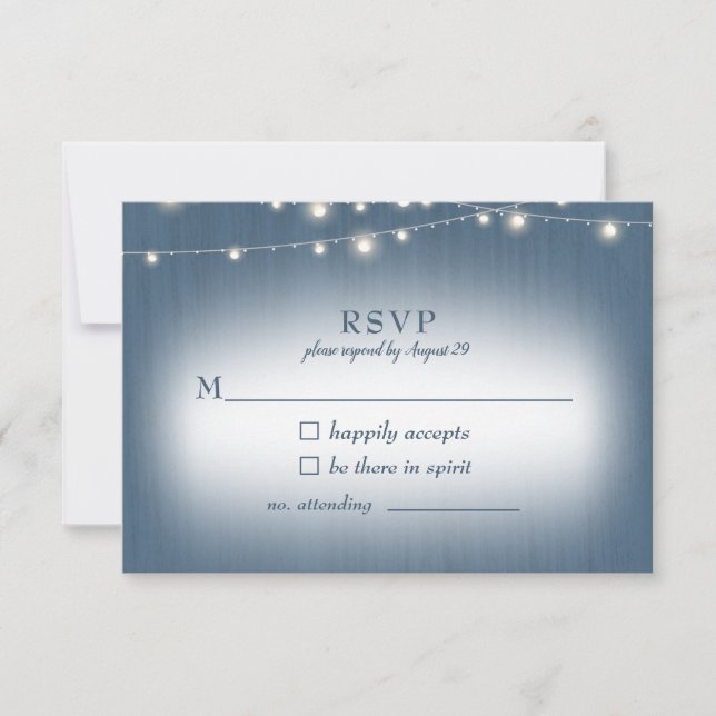 Rustic Farmhouse Blue Lights RSVP (Frente)