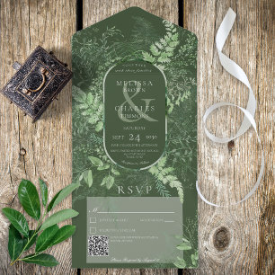 Rustic Fern Green Foliage Emerald Código QR