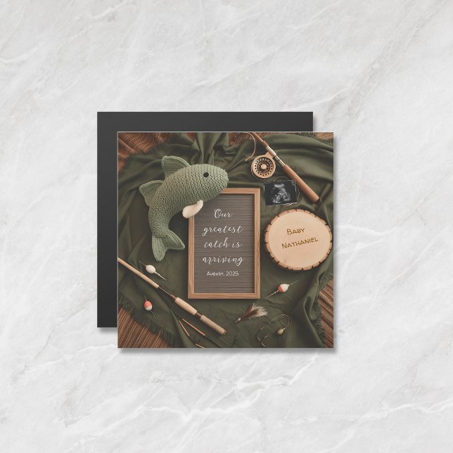 Rustic Fishing dad gift Pregnancy Announcement  (Criador carregado)