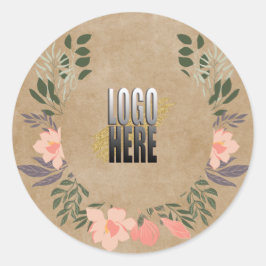 Rustic Floral - Adicione Seu Adesivo De Logotipo