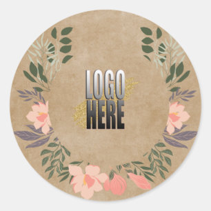 Rustic Floral - Adicione Seu Adesivo De Logotipo