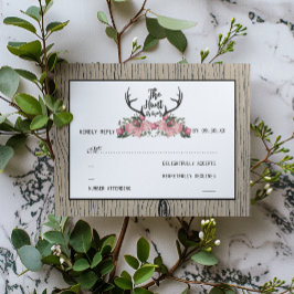 Rustic Floral Barnwood Hunt é sobre a RSVP de Casa