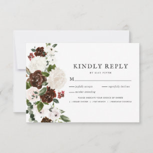 Rustic Floral   Boho Greenery RSVP c/Meal
