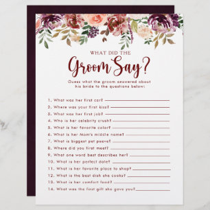 Rustic Floral Chá de panela O que o noivo disse