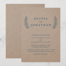 Rustic Floral | Convite De Casamento Faux Kraft